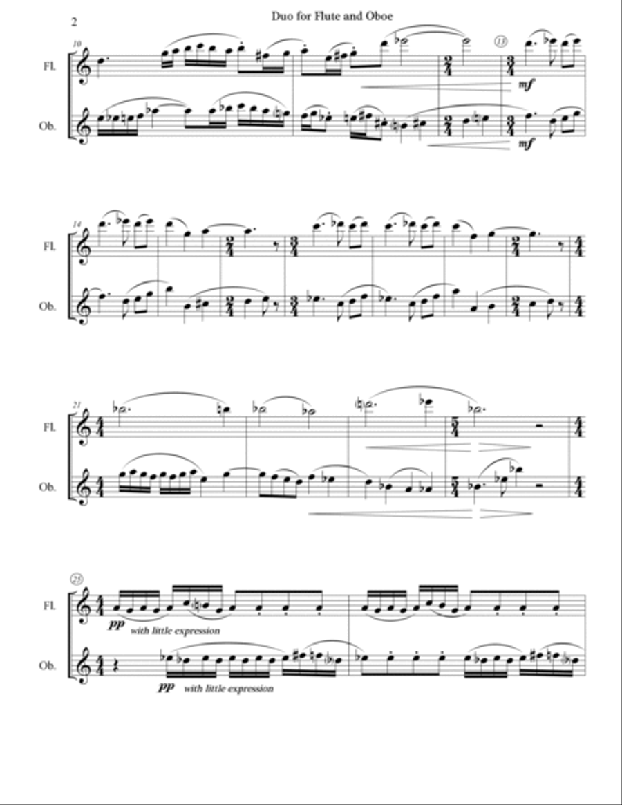 Duo for Flute and Oboe Woodwind Duet scores gallery preview page 4