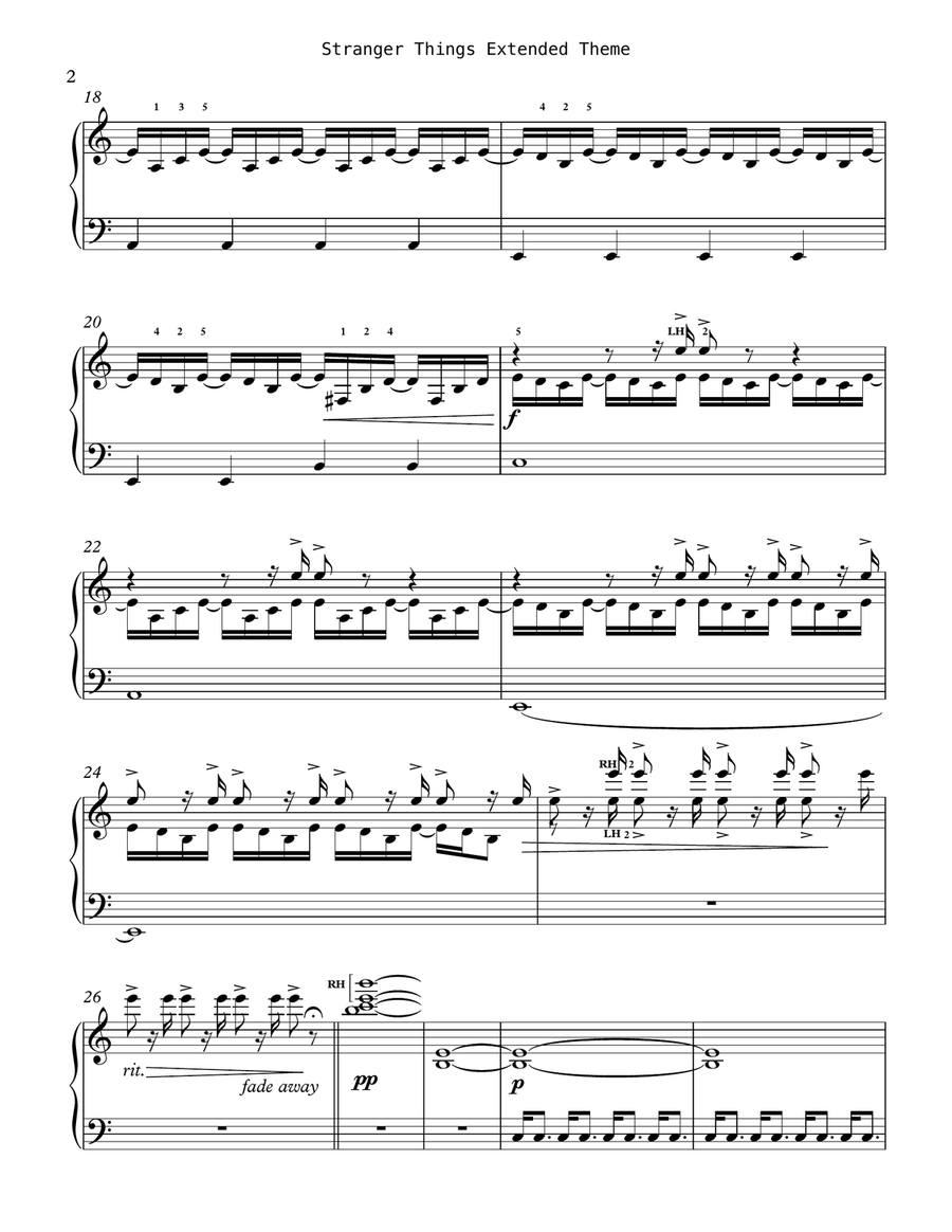 Stranger Things Main Title Theme Piano Solo scores gallery preview page 2