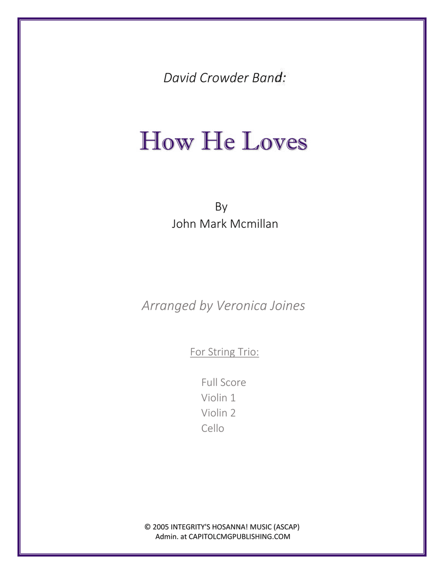 How He Loves String Duet scores gallery preview page 1