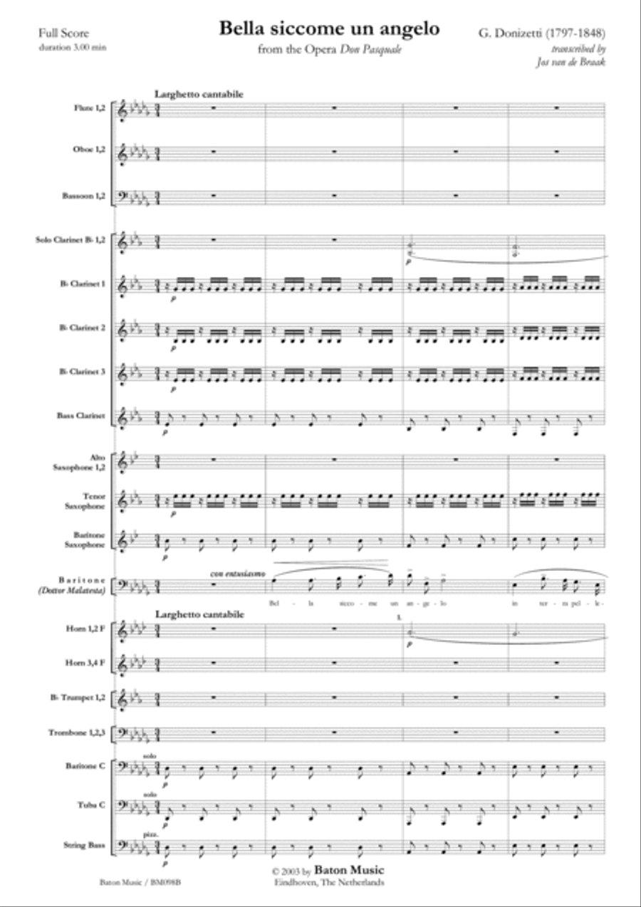Bella siccome un angelo Concert Band scores gallery preview page 2
