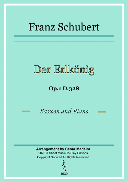 Der Erlkönig by Schubert - Bassoon and Piano (Full Score and Parts) image number null