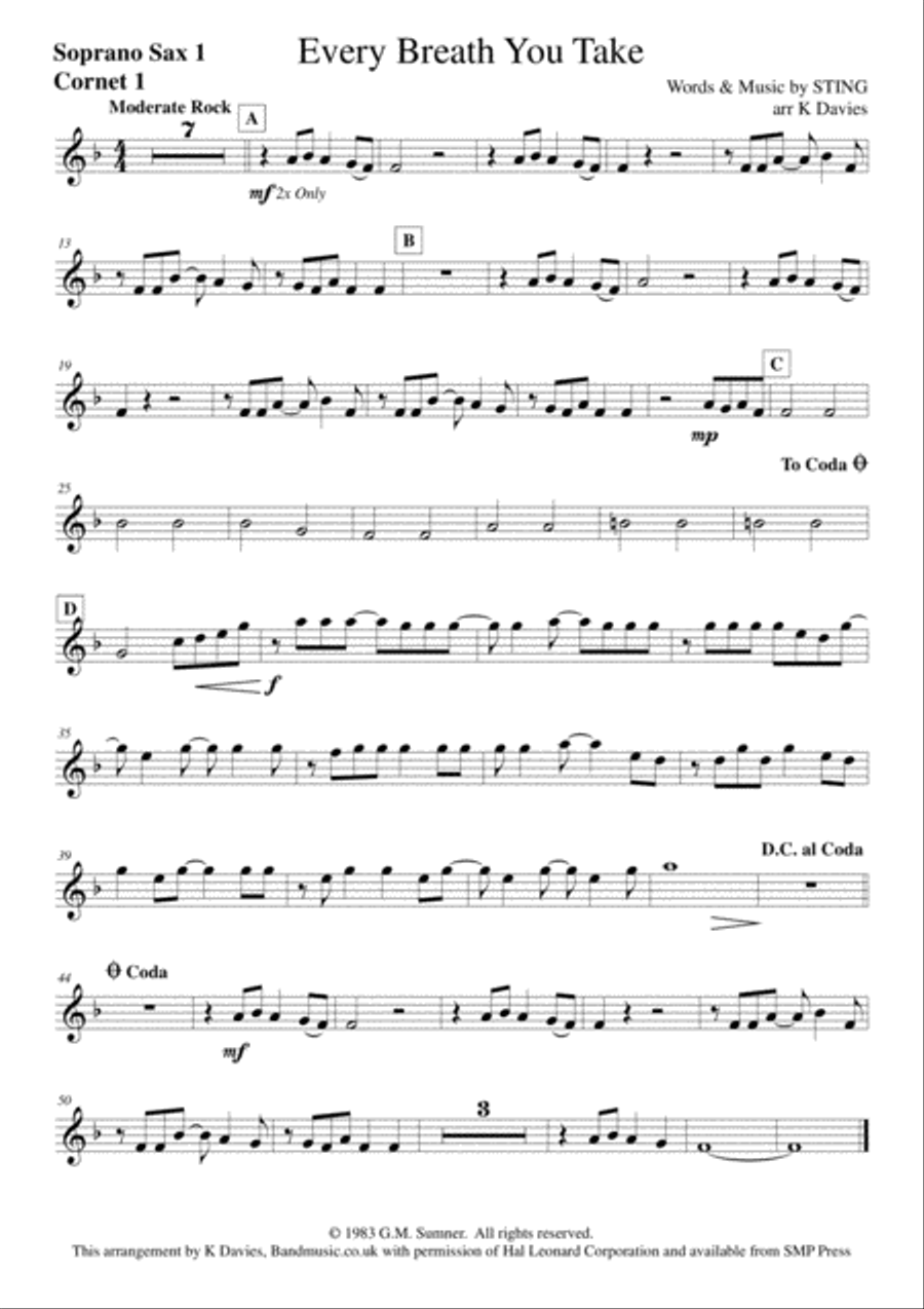 Every Breath You Take Small Ensemble scores gallery preview page 4
