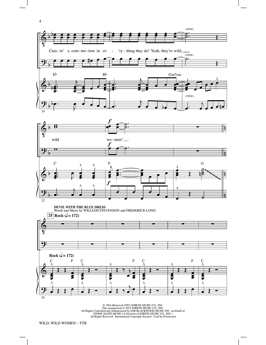 Wild, Wild Women (Medley) TTBB scores gallery preview page 3