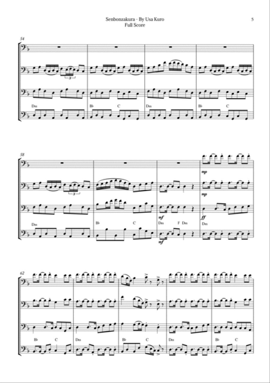 Senbonzakura Bassoon Quartet scores gallery preview page 5