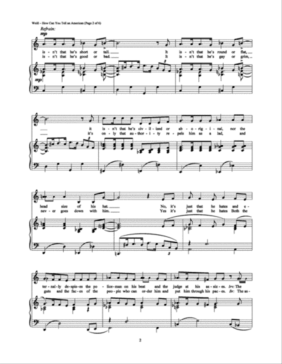 How Can You Tell an American Piano, Vocal, Guitar scores gallery preview page 2