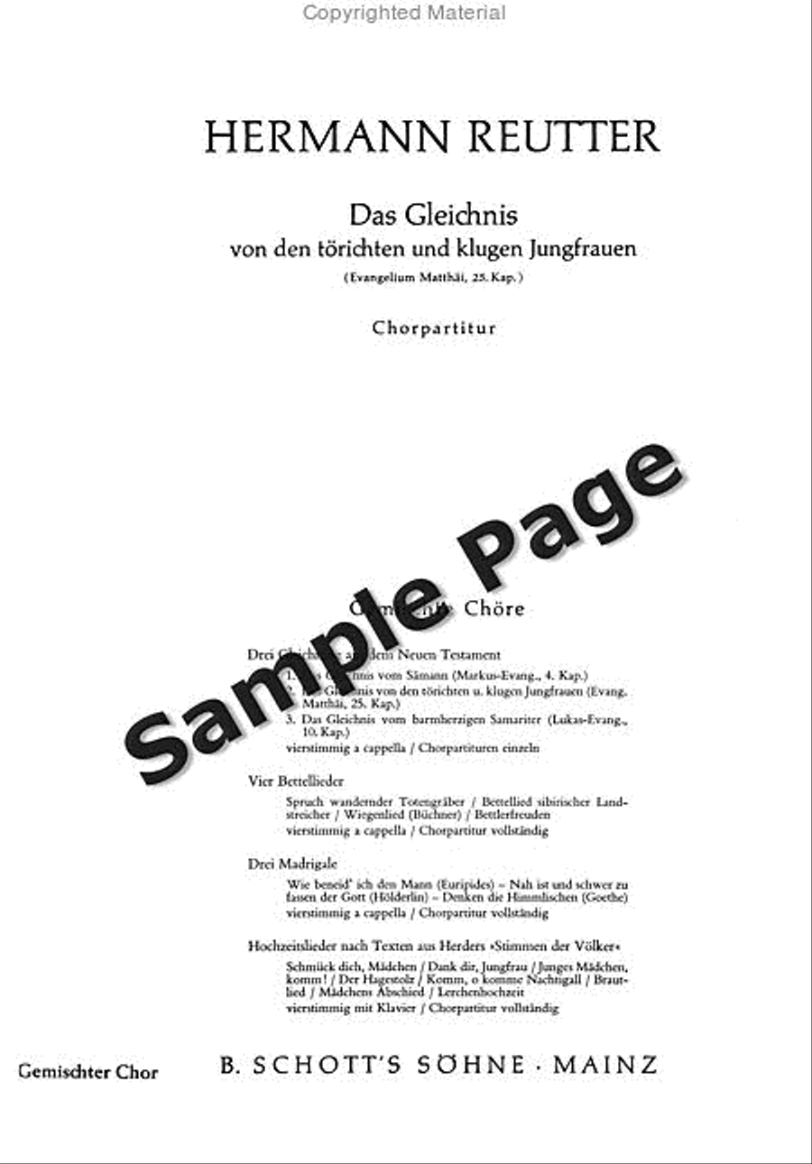 Gleichnis Von Den Torichten 4-Part scores gallery preview page 2