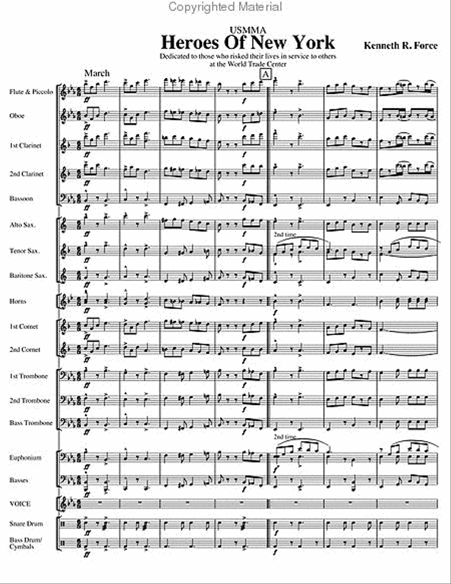 Heroes of New York Concert Band scores gallery preview page 2