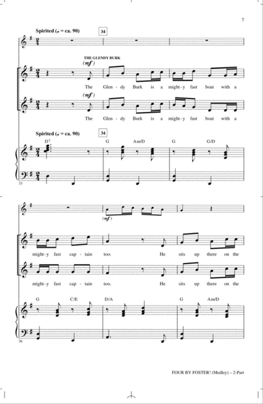 Four by Foster! (Medley) (arr. Mary Donnelly and George L.O. Strid) 2-Part scores gallery preview page 5