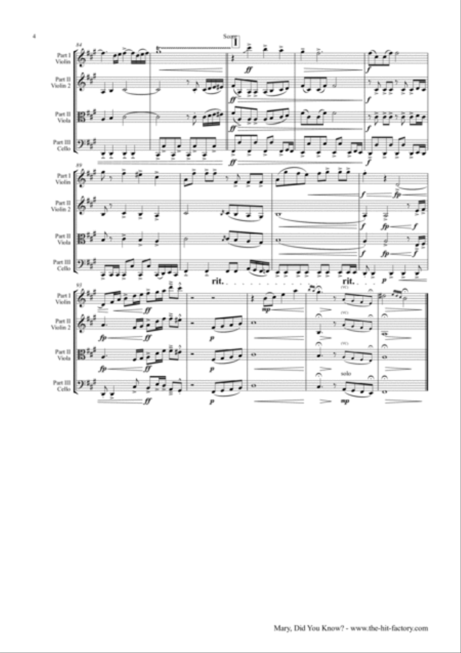 Mary, Did You Know? String Trio scores gallery preview page 4