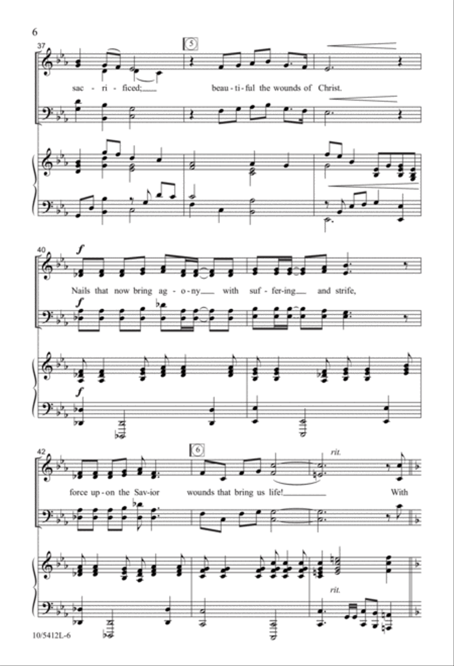 Beautiful the Wounds of Christ 4-Part scores gallery preview page 6
