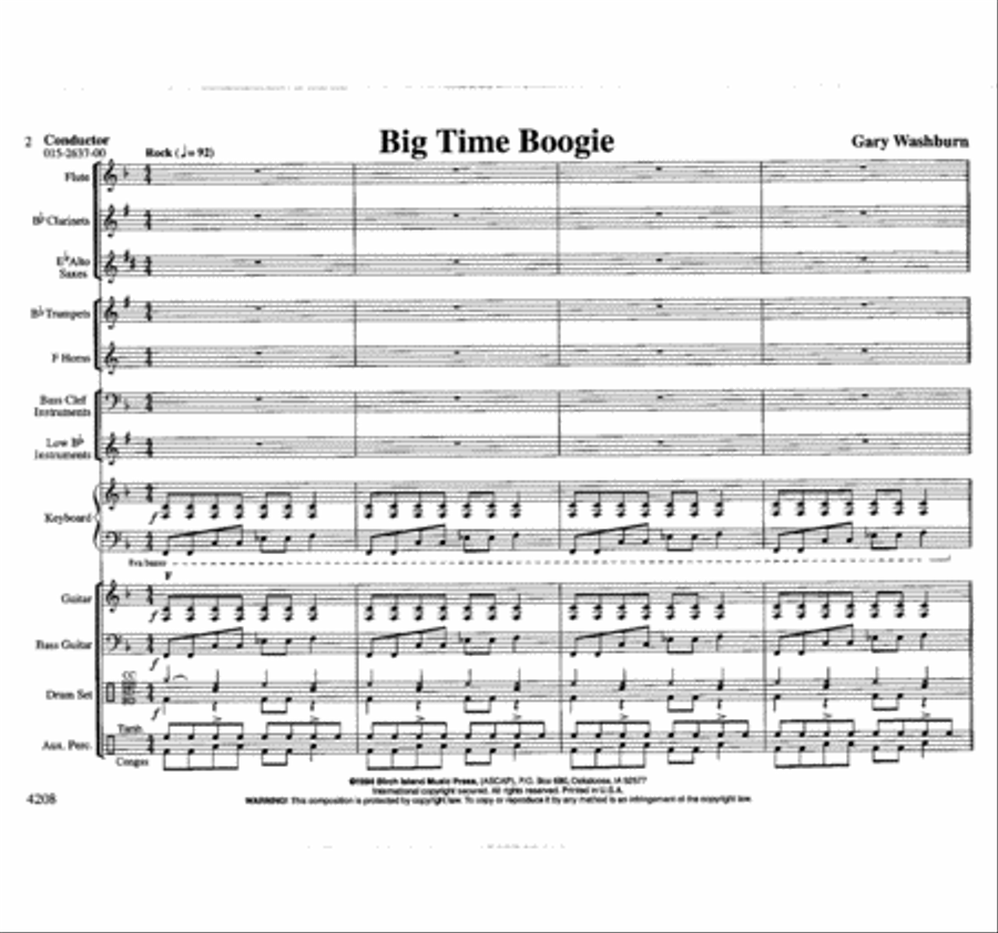Big Time Boogie Concert Band scores gallery preview page 2