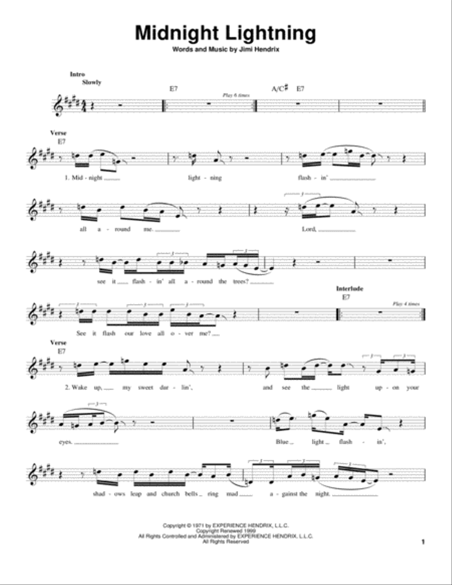 Midnight Lightning Midnight Lightning Easy Guitar scores gallery preview page 1