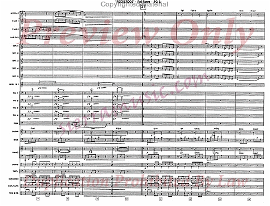 Recuerdos Recuerdos Jazz Ensemble scores gallery preview page 4