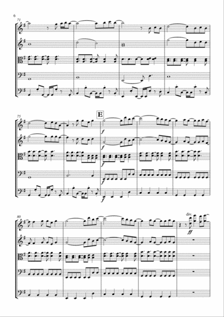 A Sky Full Of Stars A Sky Full Of Stars String Quintet scores gallery preview page 6
