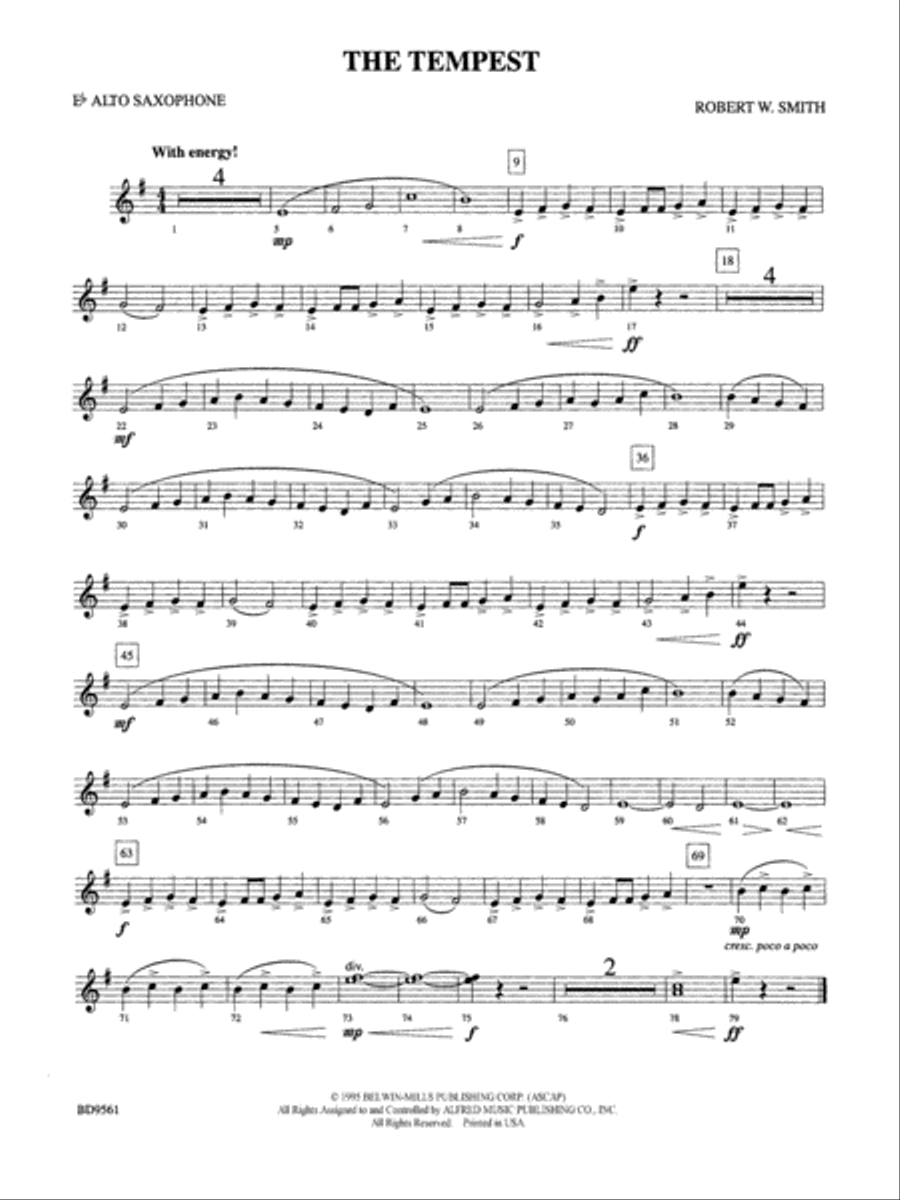 The Tempest: E-flat Alto Saxophone Concert Band scores gallery preview page 1