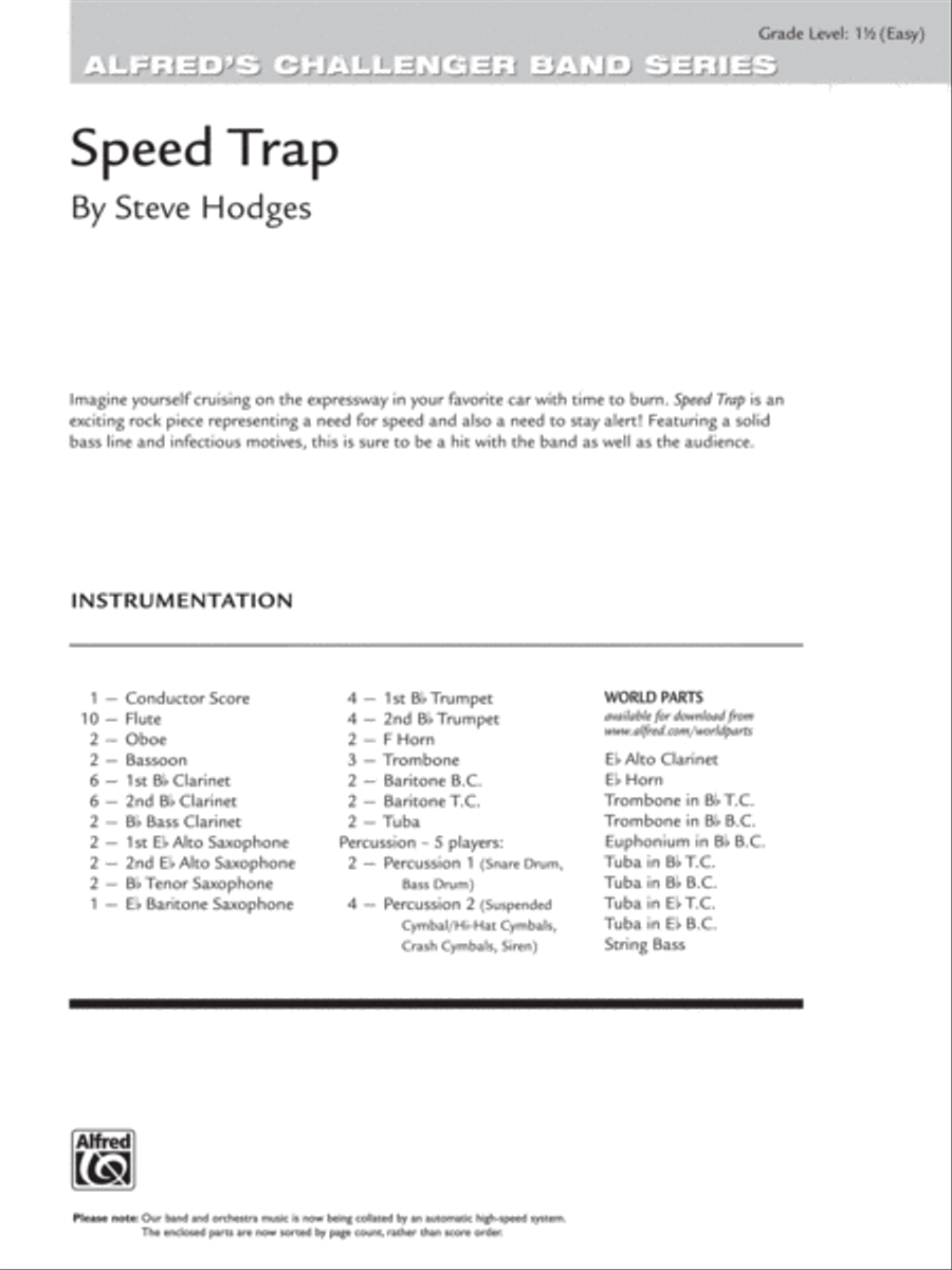Speed Trap: Score Speed Trap: Score Concert Band scores gallery preview page 1