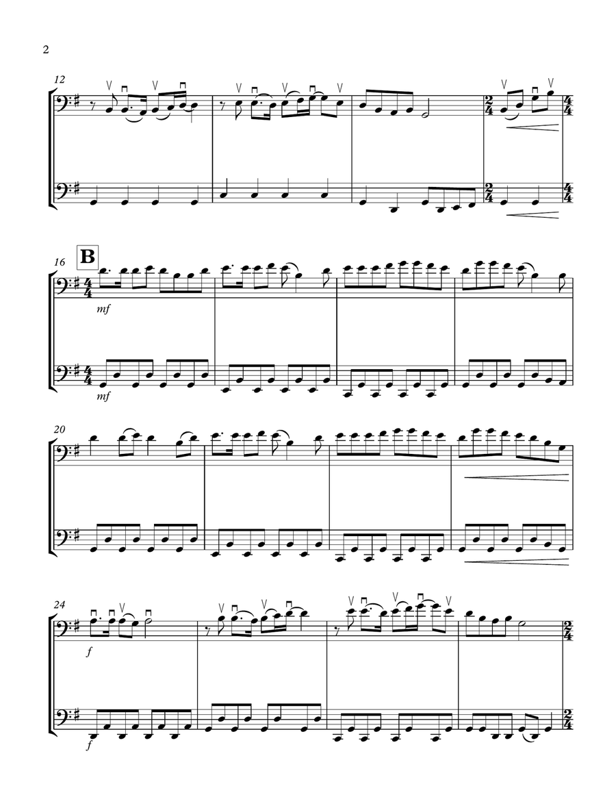 Whiskey In The Jar - Cello Duet - Traditional Irish arr. Cellobat String Duet scores gallery preview page 2