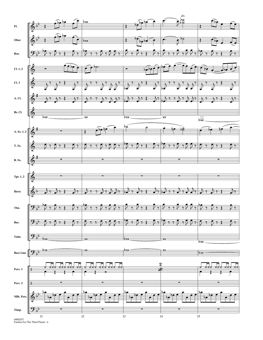 Fanfare for the Third Planet - Full Score Concert Band scores gallery preview page 5