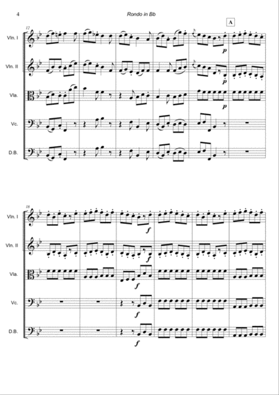 Rondo in Bb for String Orchestra String Orchestra scores gallery preview page 4