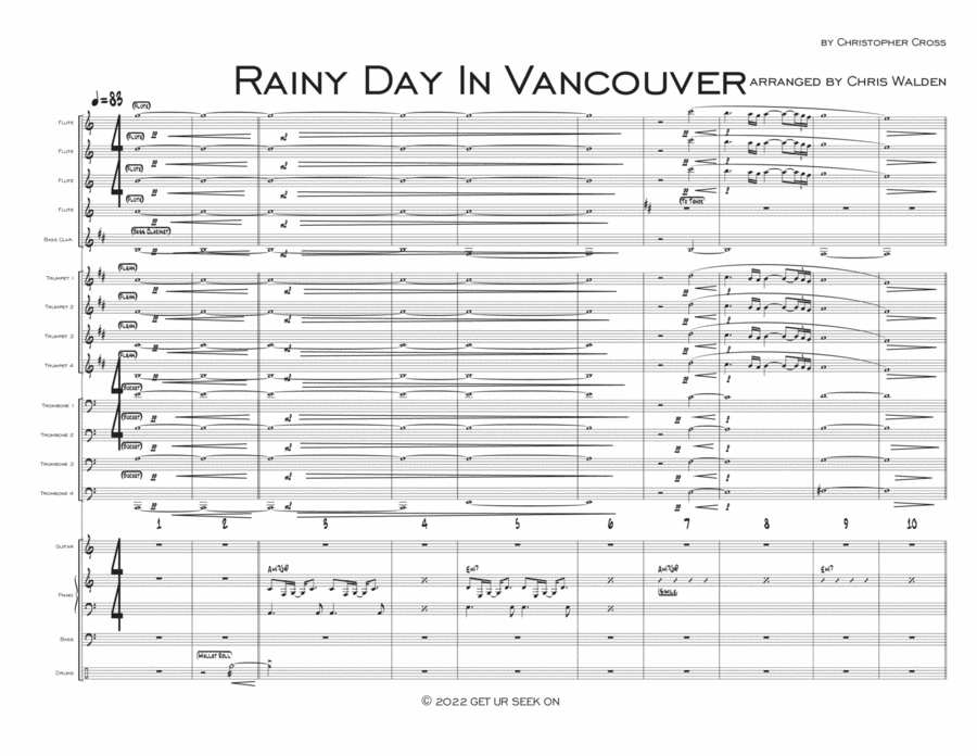 Rainy Day In Vancouver Jazz Ensemble scores gallery preview page 1