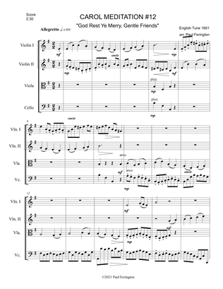 Book cover for "God Rest Ye Merry" from 12 CAROL MEDITATIONS for String Quartet