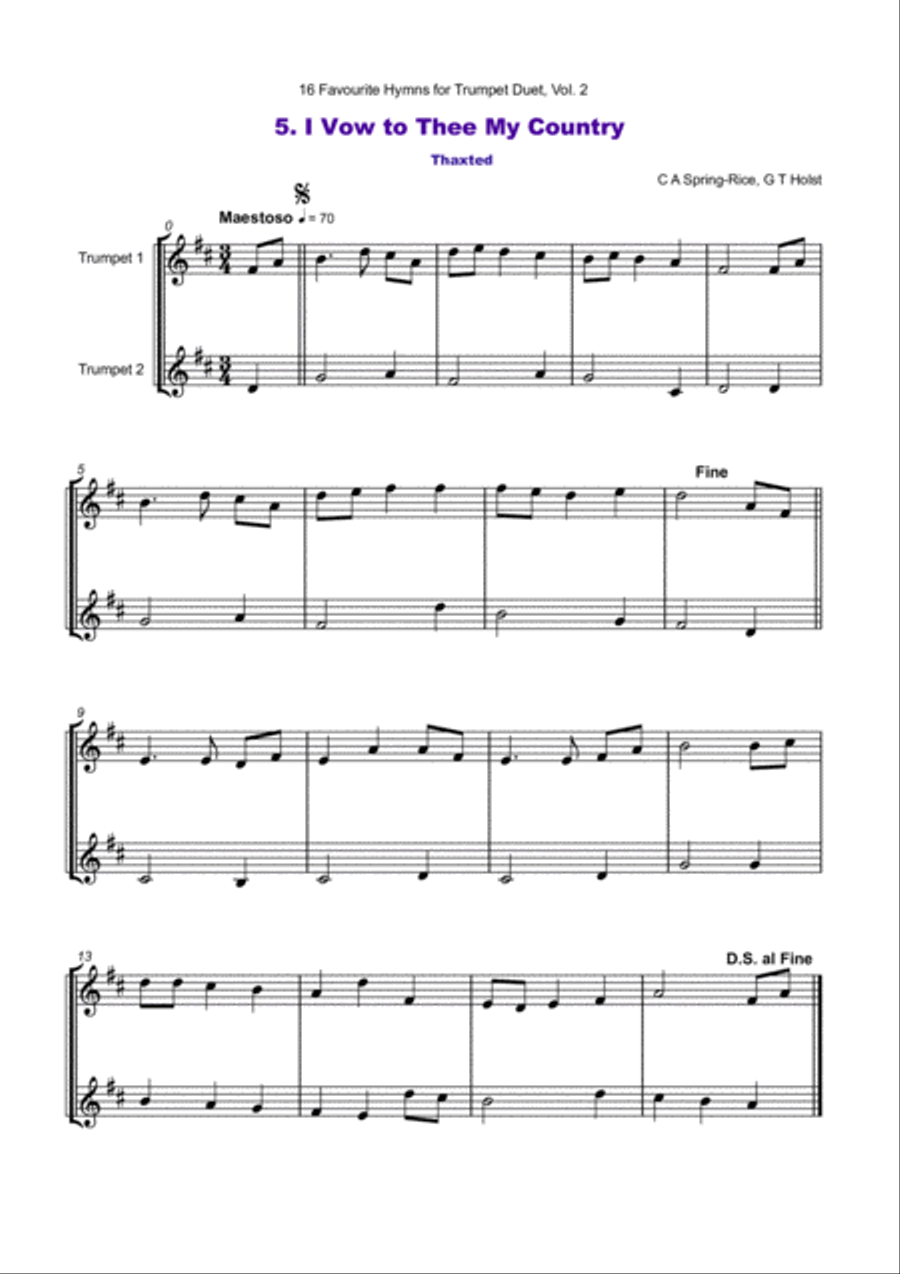 16 Favourite Hymns Vol.2 for Trumpet Duet Trumpet Duet scores gallery preview page 6