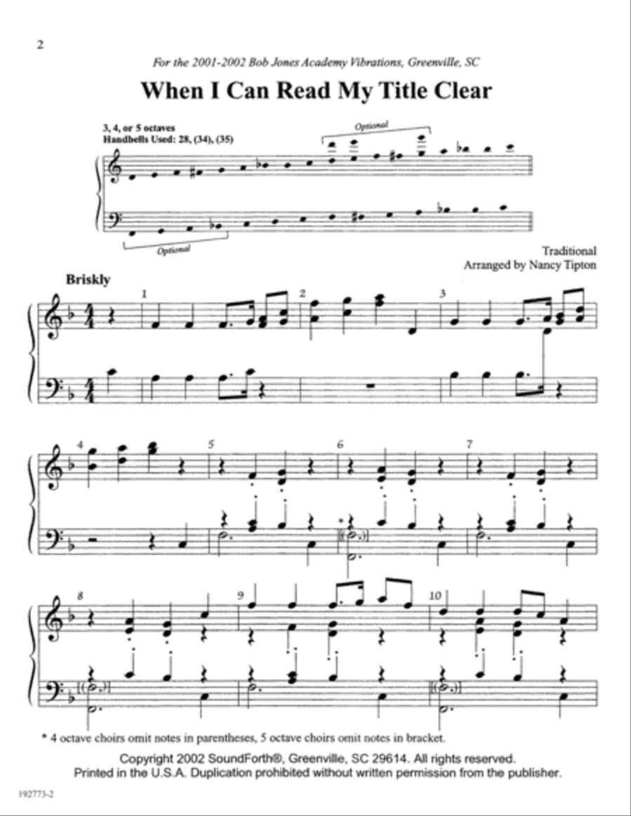 When I Can Read My Title Clear 5-Octaves scores gallery preview page 2
