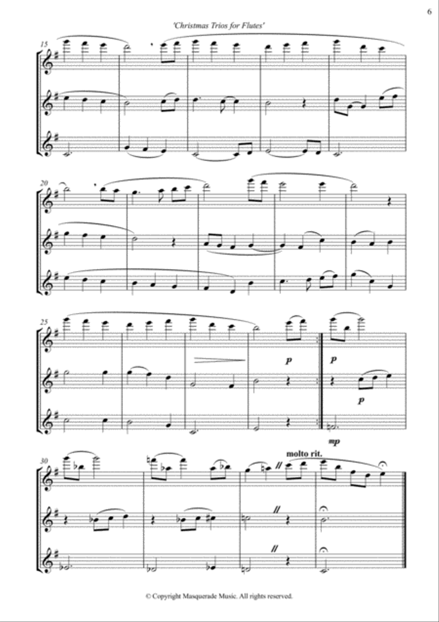 Christmas Flute Trios; 7 Festive favourites for mixed abilities Flute Trio scores gallery preview page 6