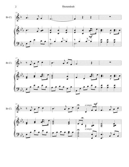 Shenandoah - a Memorial Day duet for clarinet and piano image number null