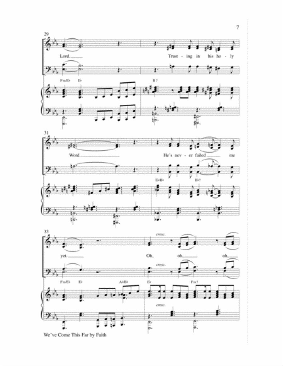 We've Come This Far By Faith Choir scores gallery preview page 7