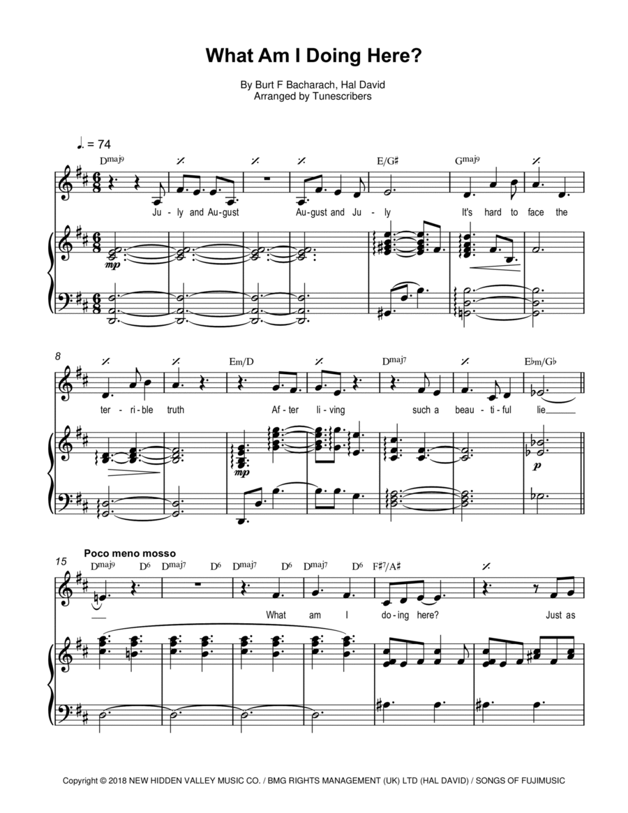 What Am I Doing Here? Voice scores gallery preview page 1