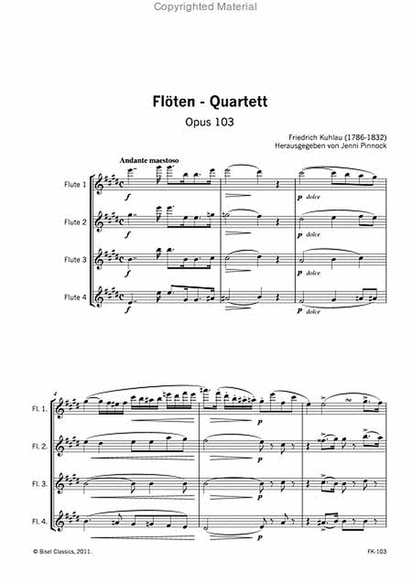 Flotenquartett, Opus 103