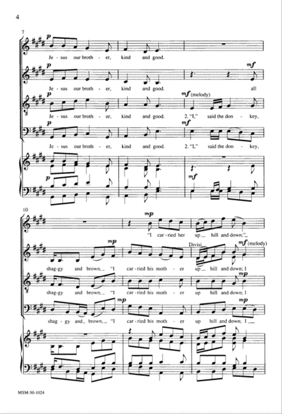 The Friendly Beasts 4-Part scores gallery preview page 2
