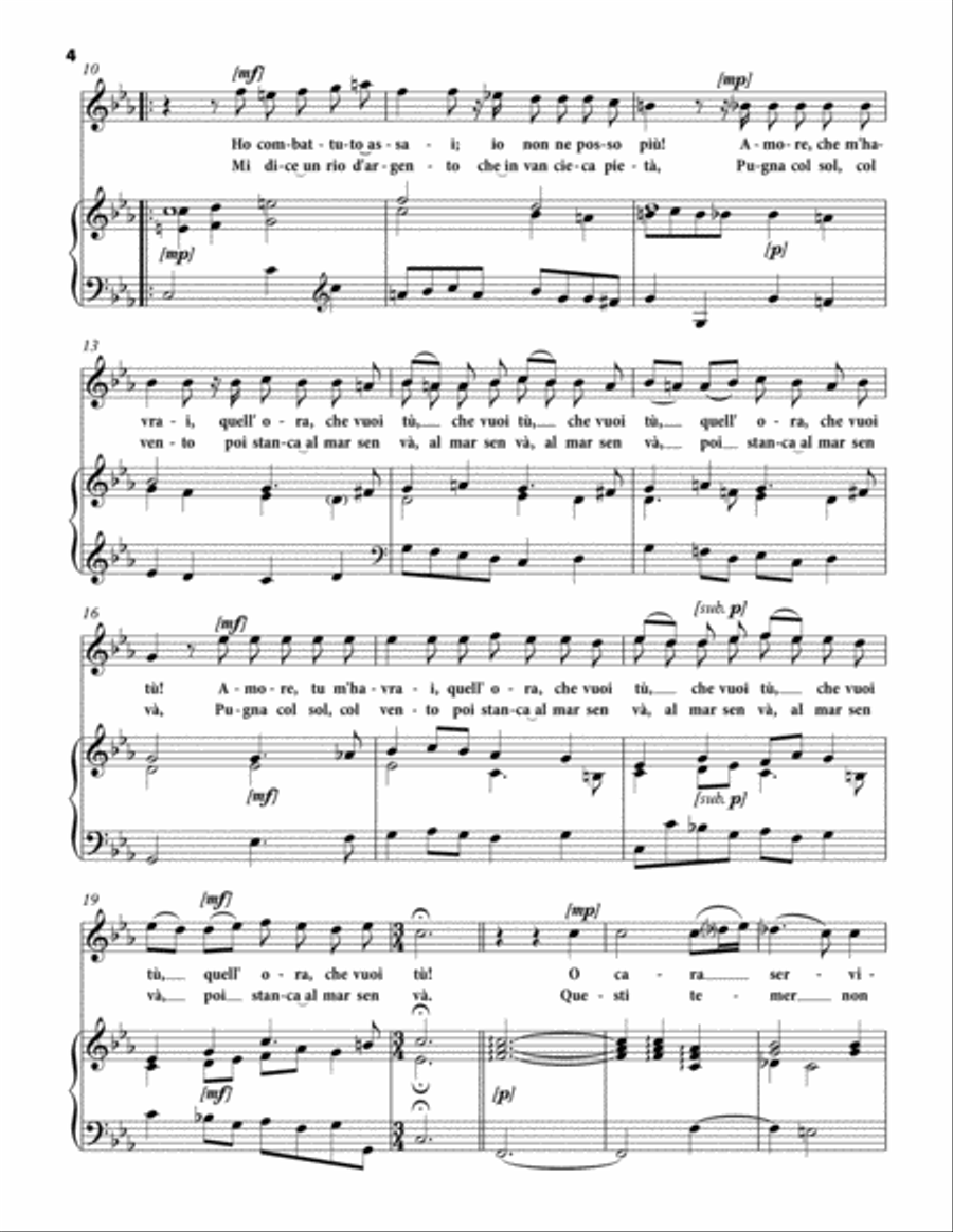 ROSSI Luigi: Non la volete intendere, cantata for Voice (Soprano/Tenor) and Piano (C minor)