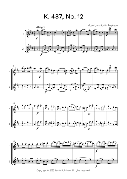 Mozart K. 487 No. 12 - flute duet image number null