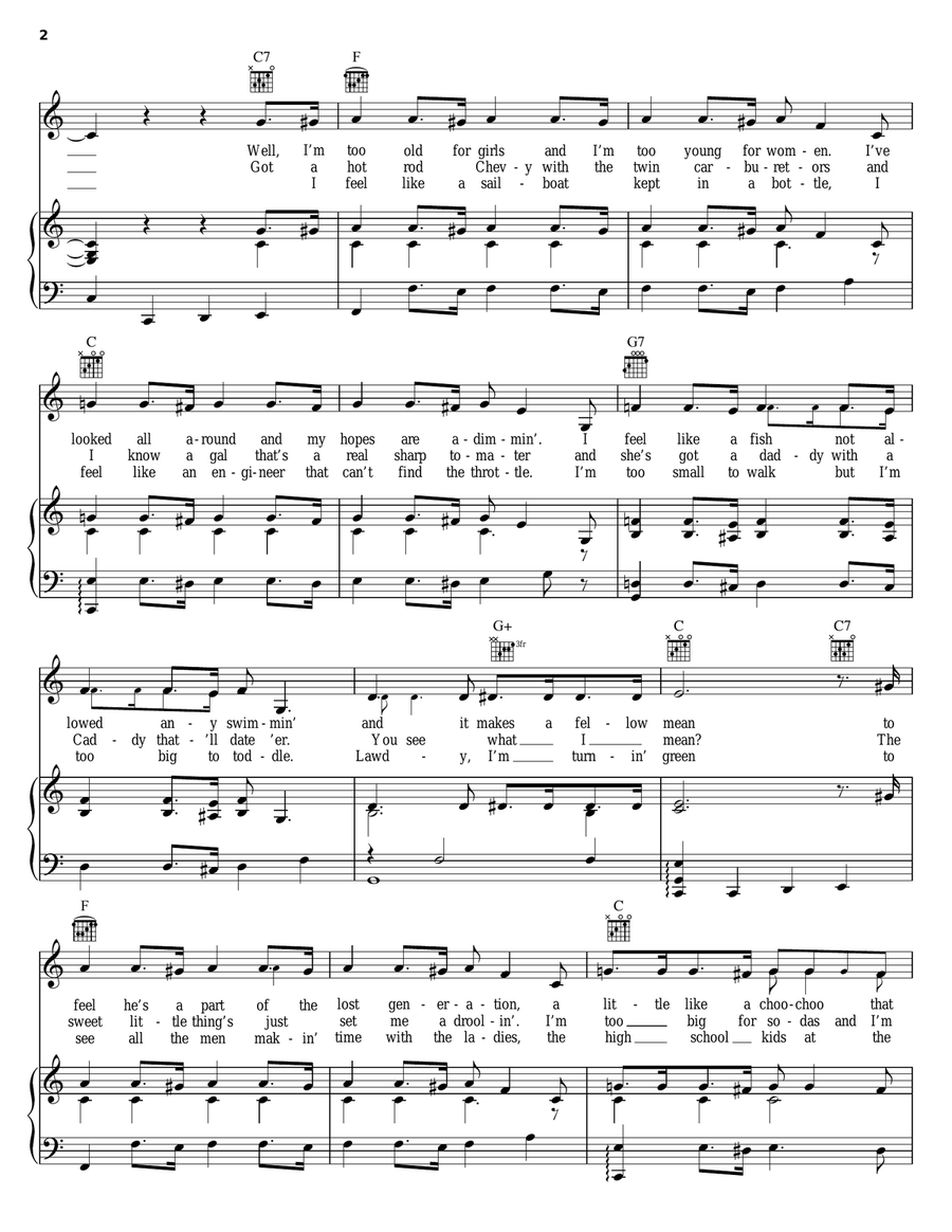 Call Me Mr. In-Between Piano, Vocal, Guitar scores gallery preview page 2