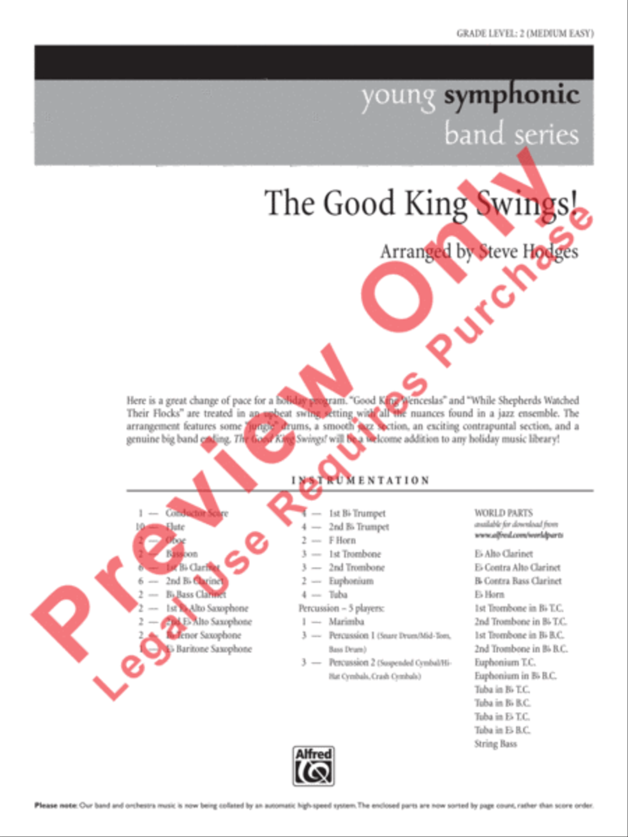 The Good King Swings! Concert Band scores gallery preview page 2