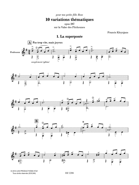 10 variations thématiques sur La Valse des Pitchounes, opus 287