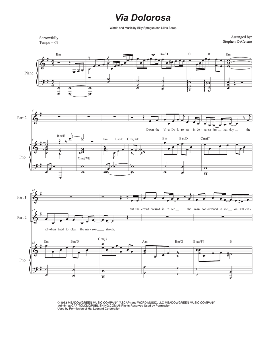 Via Dolorosa 2-Part scores gallery preview page 1