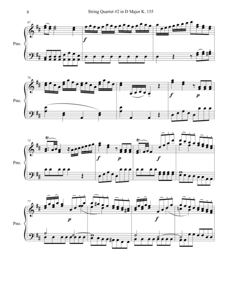Mozart String Quartet #2 in D Major K.155 (Piano Transcription)