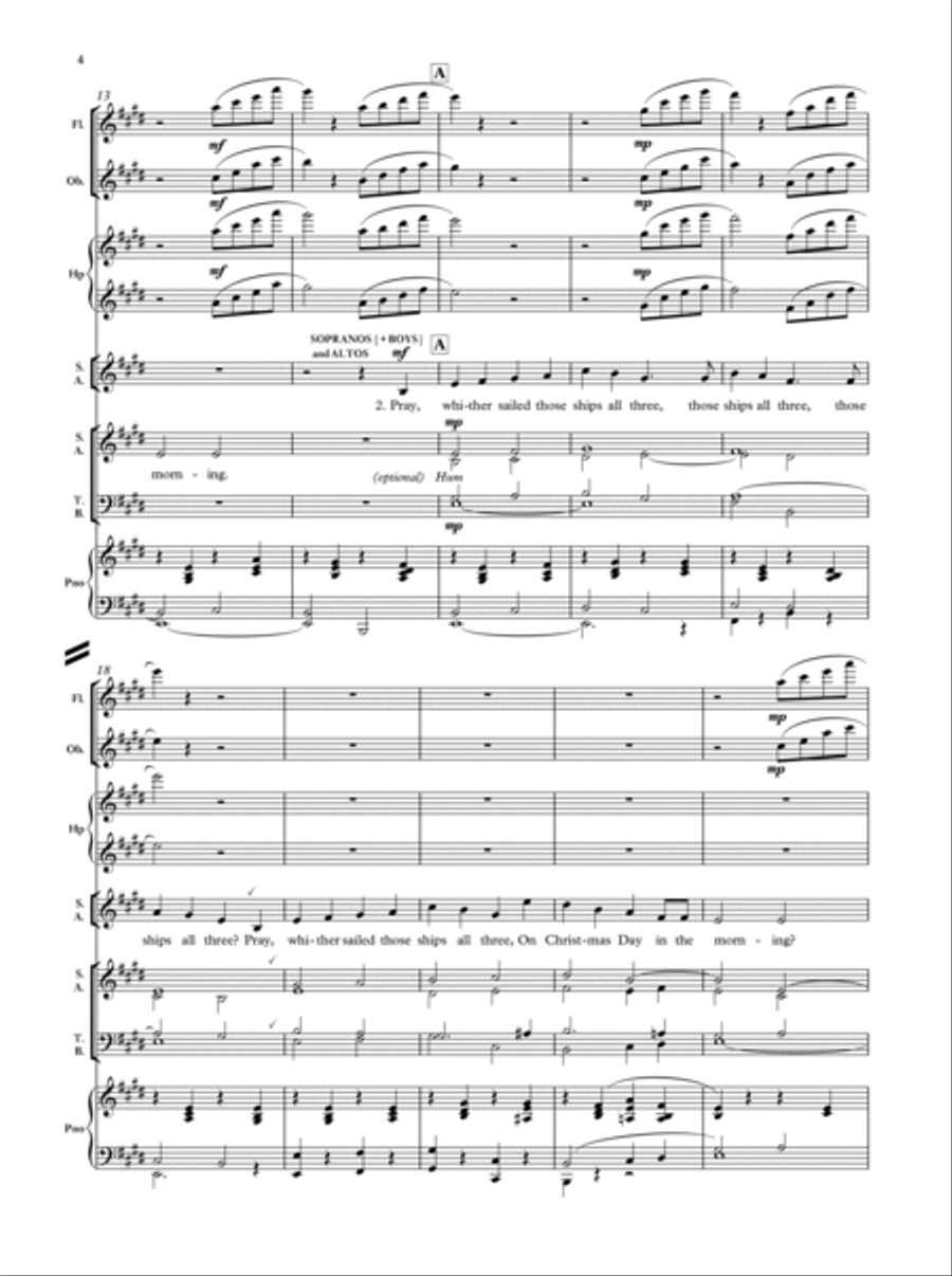 I saw three ships 4-Part scores gallery preview page 2