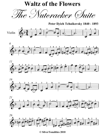 Waltz of the Flowers Nutcracker Suite Easy Violin Sheet Music