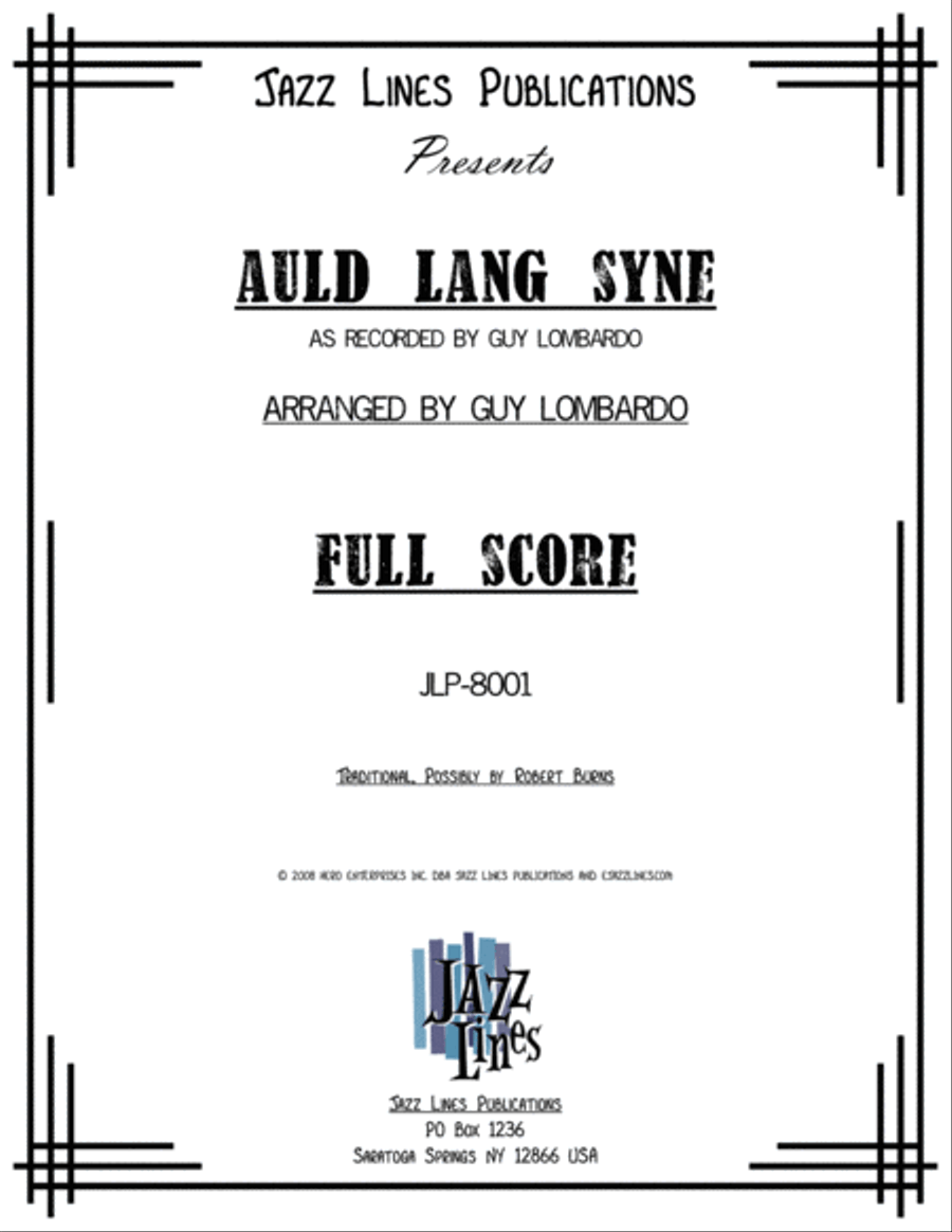 Auld Lang Syne Big Band scores gallery preview page 1