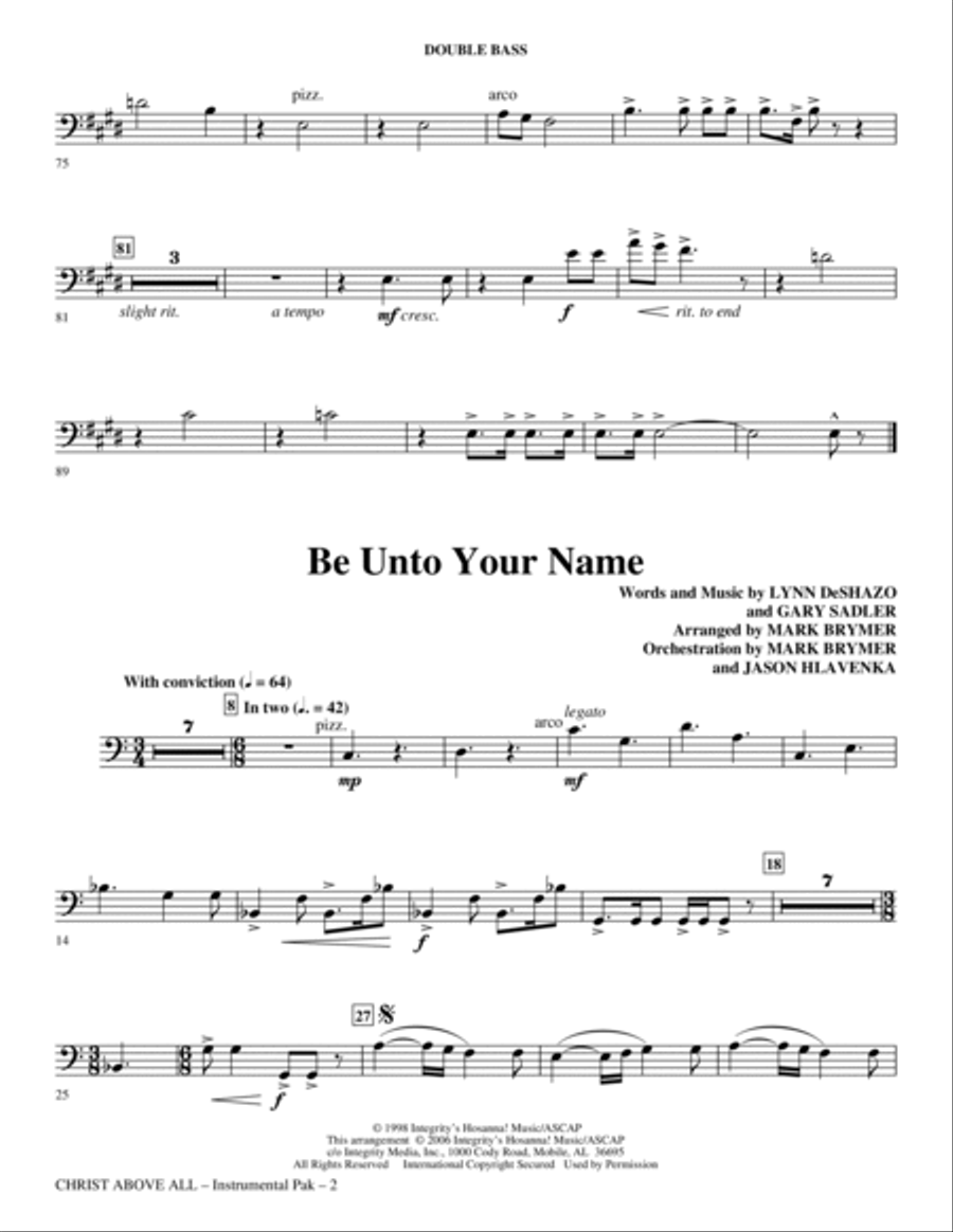 Christ Above All - Double Bass Choir scores gallery preview page 2