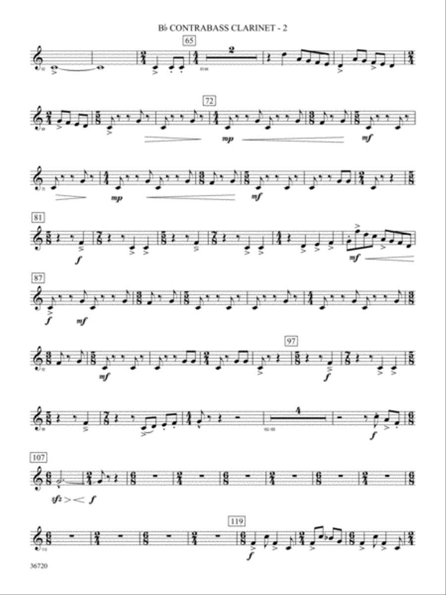 Tribute: (World Part) B-flat Contrabass Clarinet Concert Band scores gallery preview page 2