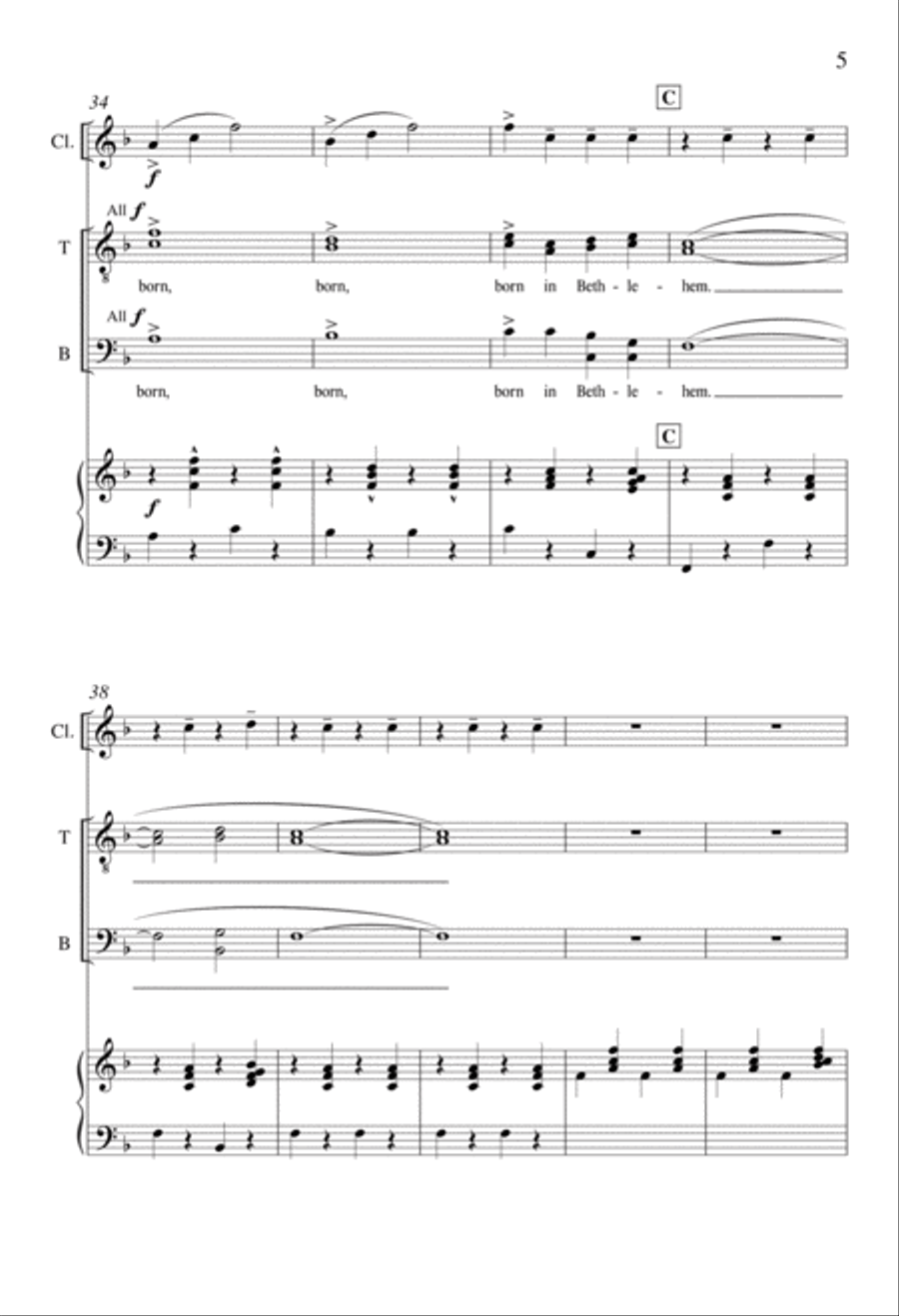 Born in Bethlehem Born in Bethlehem TTBB scores gallery preview page 5