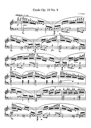 Chopin Etude Op. 10 No. 8 in F Major