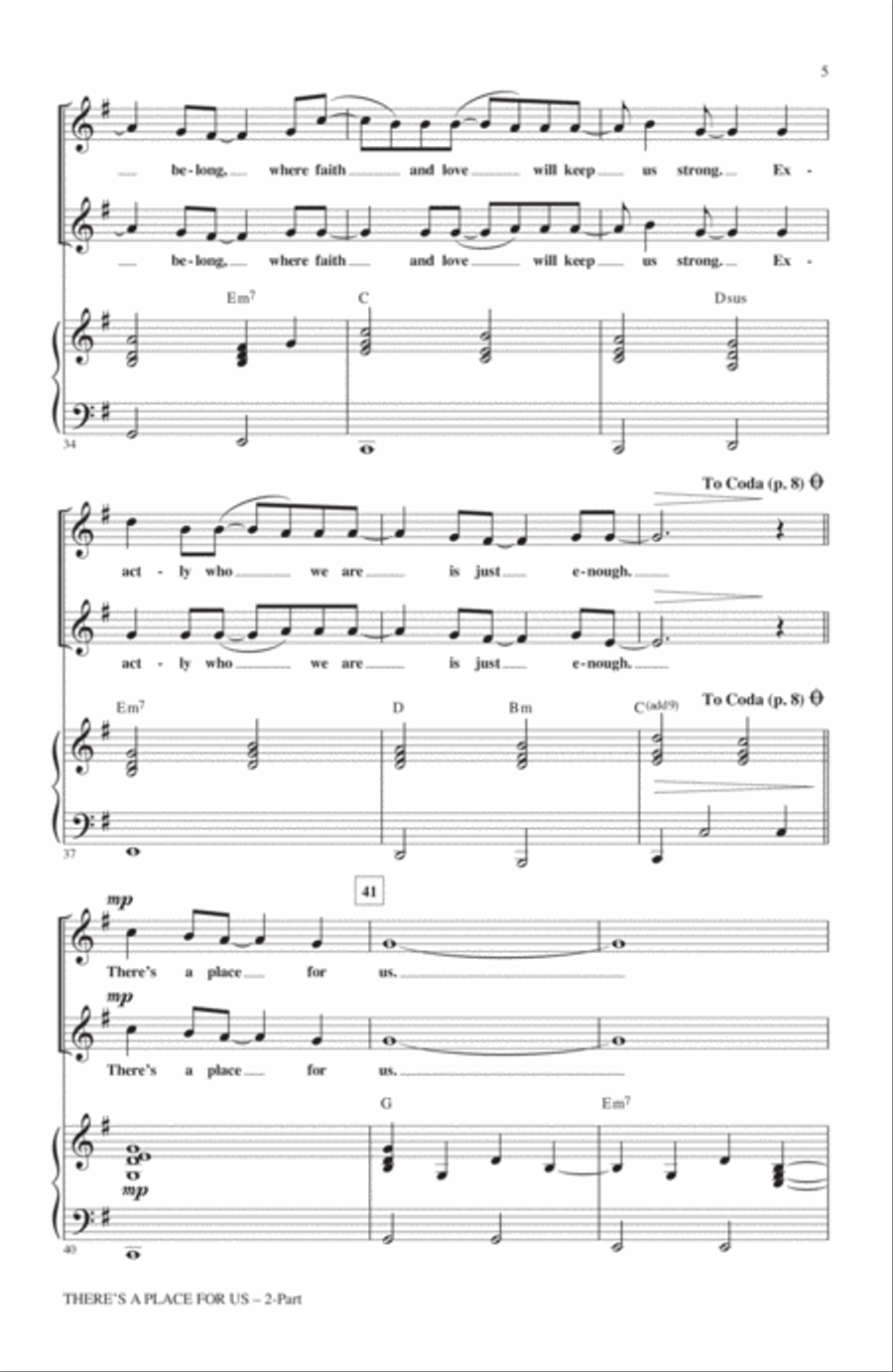 There's A Place For Us There's A Place For Us 2-Part scores gallery preview page 4