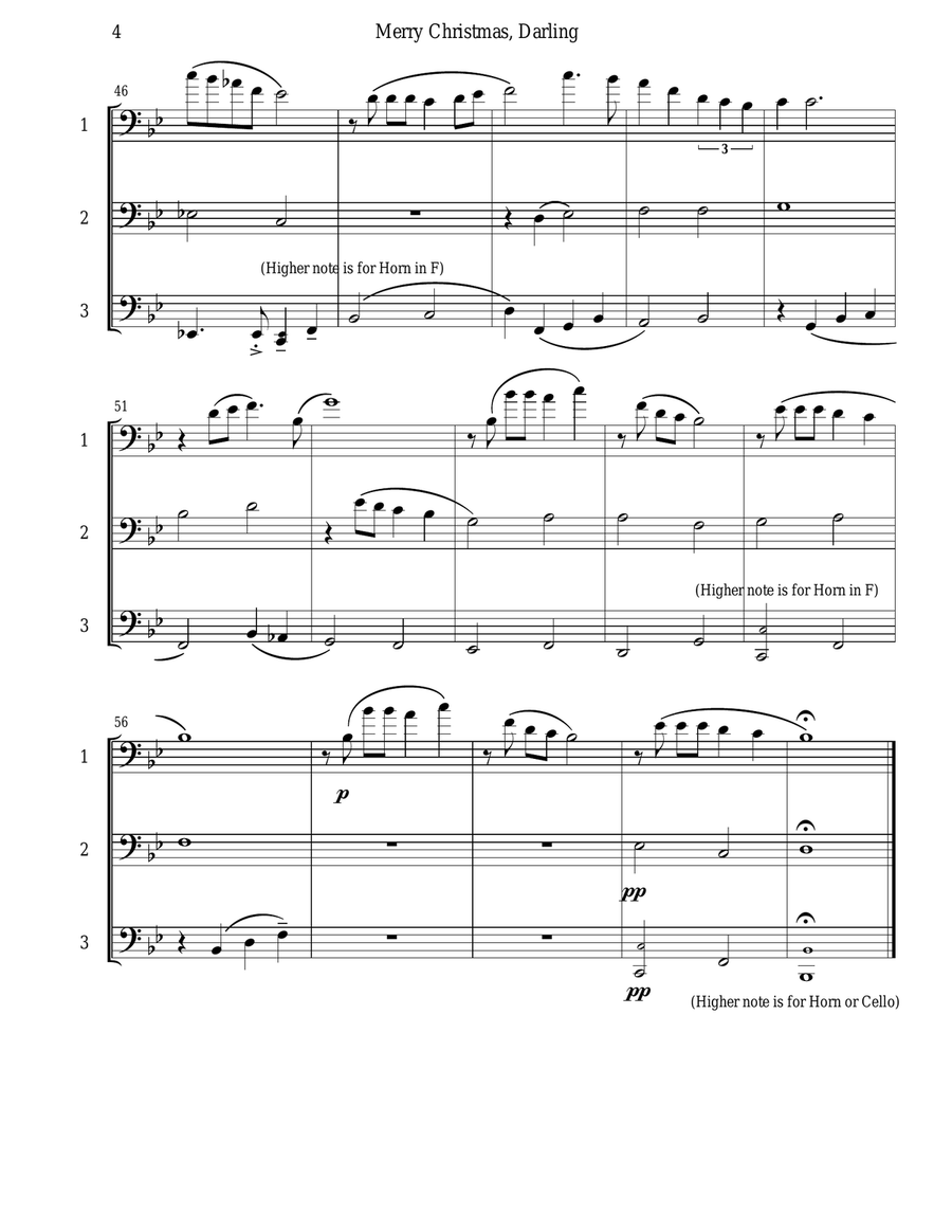 Darling, Merry Christmas Brass Trio scores gallery preview page 5