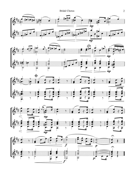 Bridal Chorus / Here Comes the Bride! for violin (advanced) and guitar image number null